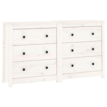 vidaXL Ντουλάπι Λευκό 140x35x80cm από Μασίφ Ξύλο Πεύκου 1 τεμ.