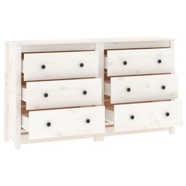 vidaXL Ντουλάπι Λευκό 140x35x80cm από Μασίφ Ξύλο Πεύκου 1 τεμ.