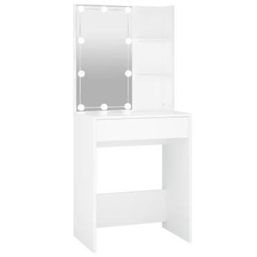 vidaXL Μπουντουάρ με LED Λευκό 60x40x140cm