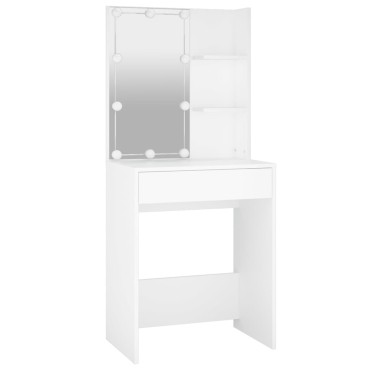 vidaXL Μπουντουάρ με LED Λευκό 60x40x140cm