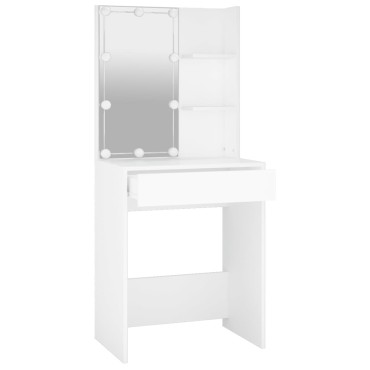 vidaXL Μπουντουάρ με LED Λευκό 60x40x140cm