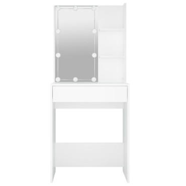 vidaXL Μπουντουάρ με LED Λευκό 60x40x140cm