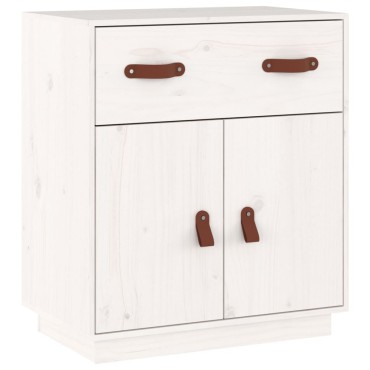 vidaXL Μπουφές Λευκό 65,5x40x75cm από Μασίφ Ξύλο Πεύκου 1 τεμ.