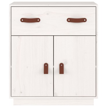vidaXL Μπουφές Λευκό 65,5x40x75cm από Μασίφ Ξύλο Πεύκου 1 τεμ.