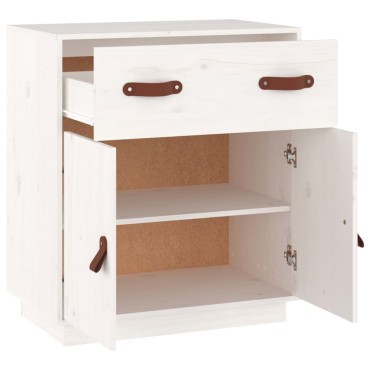 vidaXL Μπουφές Λευκό 65,5x40x75cm από Μασίφ Ξύλο Πεύκου 1 τεμ.