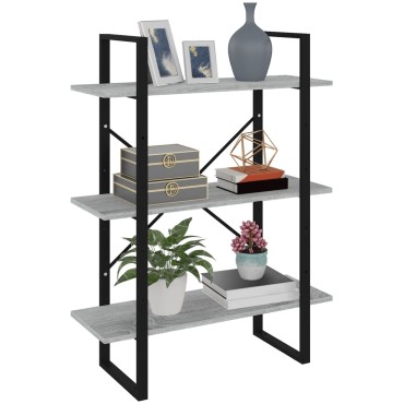 vidaXL Βιβλιοθήκη Γκρι Sonoma 80x30x105cm από Επεξεργασμένο Ξύλο 1 τεμ.