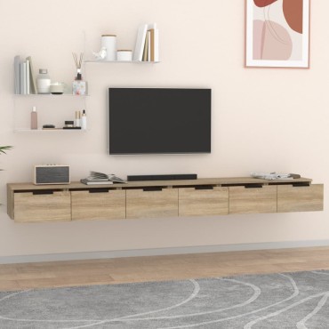 vidaXL Ντουλάπια Τοίχου 2 τεμ. Sonoma Δρυς 102x30x20cm Επεξ. Ξύλο