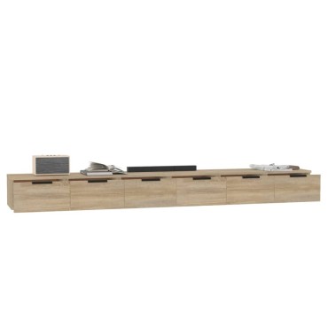 vidaXL Ντουλάπια Τοίχου 2 τεμ. Sonoma Δρυς 102x30x20cm Επεξ. Ξύλο