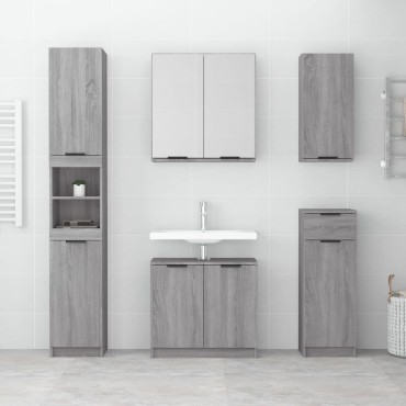 vidaXL Ντουλάπι Μπάνιου Γκρι sonoma 64,5x33,5x59cm Επεξεργασμένο Ξύλο 1 τεμ.