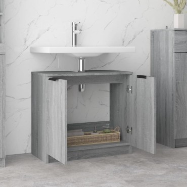 vidaXL Ντουλάπι Μπάνιου Γκρι sonoma 64,5x33,5x59cm Επεξεργασμένο Ξύλο 1 τεμ.