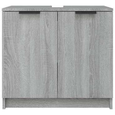 vidaXL Ντουλάπι Μπάνιου Γκρι sonoma 64,5x33,5x59cm Επεξεργασμένο Ξύλο 1 τεμ.
