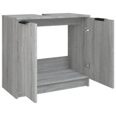 vidaXL Ντουλάπι Μπάνιου Γκρι sonoma 64,5x33,5x59cm Επεξεργασμένο Ξύλο 1 τεμ.