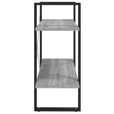 vidaXL Βιβλιοθήκη με 2 Ράφια Γκρι Sonoma 80x30x70cm Επεξεργ. Ξύλο 1 τεμ.