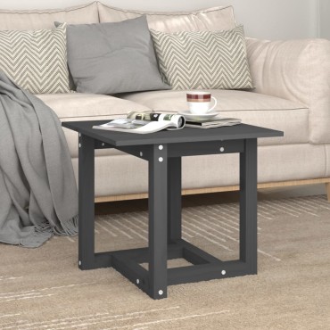 vidaXL Τραπεζάκι Σαλονιού Γκρι 50x50x45cm από Μασίφ Ξύλο Πεύκου 1 τεμ.