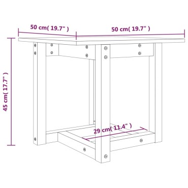 vidaXL Τραπεζάκι Σαλονιού Γκρι 50x50x45cm από Μασίφ Ξύλο Πεύκου 1 τεμ.