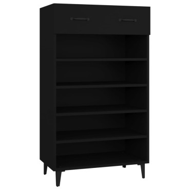 vidaXL Παπουτσοθήκη Μαύρη 60x35x105cm από Επεξεργασμένο Ξύλο