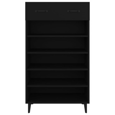 vidaXL Παπουτσοθήκη Μαύρη 60x35x105cm από Επεξεργασμένο Ξύλο