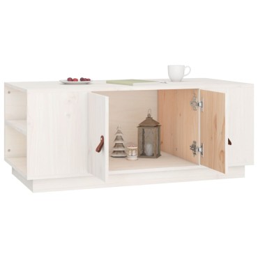 vidaXL Τραπεζάκι Σαλονιού Λευκό 100x50x41cm από Μασίφ Ξύλο Πεύκου 1 τεμ.