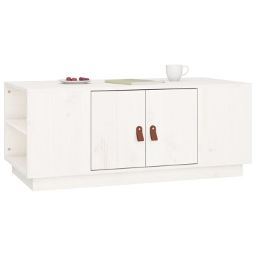 vidaXL Τραπεζάκι Σαλονιού Λευκό 100x50x41cm από Μασίφ Ξύλο Πεύκου 1 τεμ.
