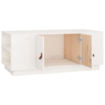 vidaXL Τραπεζάκι Σαλονιού Λευκό 100x50x41cm από Μασίφ Ξύλο Πεύκου 1 τεμ.