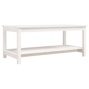 vidaXL Τραπεζάκι Σαλονιού Λευκό 110x55x45cm από Μασίφ Ξύλο Πεύκου 1 τεμ.