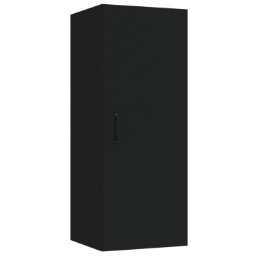vidaXL Ντουλάπι Τοίχου Μαύρο 34,5x34x90cm Επεξεργασμένο Ξύλο 1 τεμ.