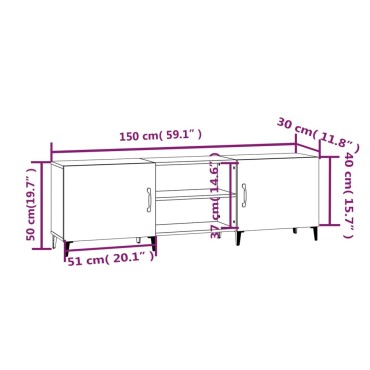 vidaXL Έπιπλο Τηλεόρασης Καπνιστή Δρυς 150x30x50cm Επεξ. Ξύλο