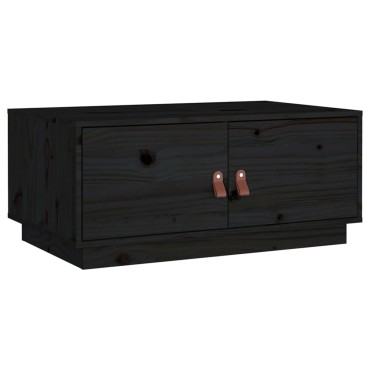 vidaXL Τραπεζάκι Σαλονιού Μαύρο 80x50x35cm από Μασίφ Ξύλο Πεύκου 1 τεμ.
