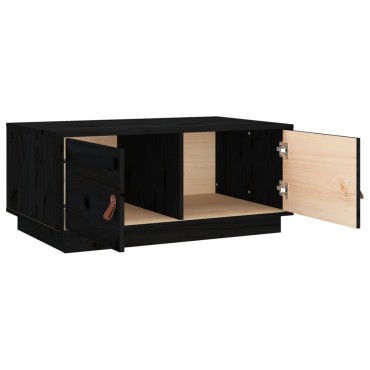 vidaXL Τραπεζάκι Σαλονιού Μαύρο 80x50x35cm από Μασίφ Ξύλο Πεύκου 1 τεμ.