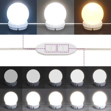 vidaXL Μπουντουάρ LED με 2 Ντουλάπια Λευκό από Επεξεργ. Ξύλο 60x40x140cm 1 τεμ.