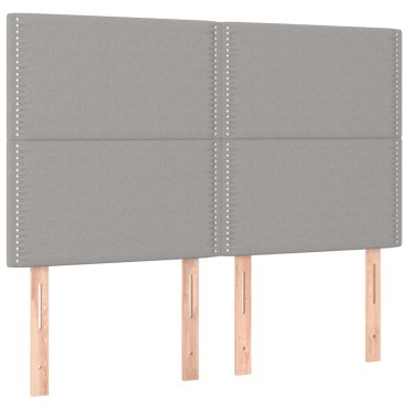 vidaXL Κεφαλάρια Κρεβατιού 4 τεμ. Αν. Γκρι 72x5x78/88cm Υφασμάτινα