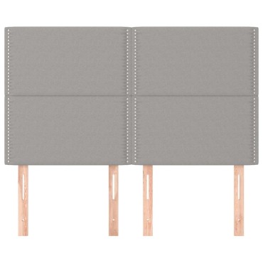 vidaXL Κεφαλάρια Κρεβατιού 4 τεμ. Αν. Γκρι 72x5x78/88cm Υφασμάτινα