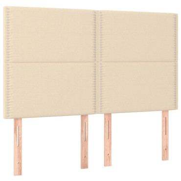 vidaXL Κεφαλάρια Κρεβατιού 4 τεμ. Κρεμ 72x5x78/88cm Υφασμάτινα