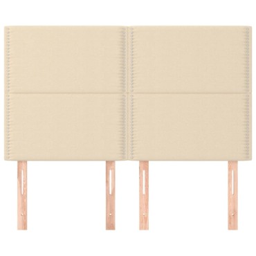 vidaXL Κεφαλάρια Κρεβατιού 4 τεμ. Κρεμ 72x5x78/88cm Υφασμάτινα