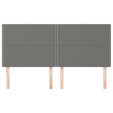 vidaXL Κεφαλάρια Κρεβατιού 4 τεμ. Σκ. Γκρι 100x5x78/88cm Υφασμάτινο