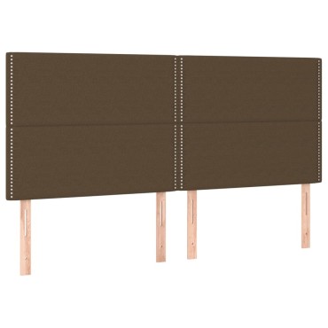 vidaXL Κεφαλάρια Κρεβατιού 4 τεμ. Σκ. Καφέ 100x5x78/88cm Υφασμάτινο
