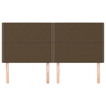 vidaXL Κεφαλάρια Κρεβατιού 4 τεμ. Σκ. Καφέ 100x5x78/88cm Υφασμάτινο