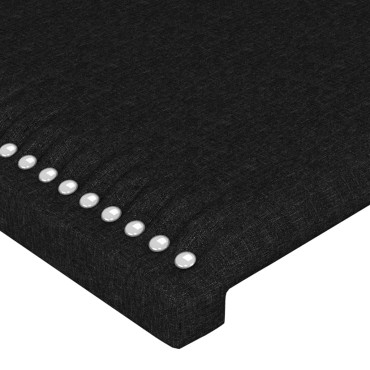 vidaXL Κεφαλάρι Κρεβατιού Μαύρο 90x5x78/88cm Υφασμάτινο 1 τεμ.