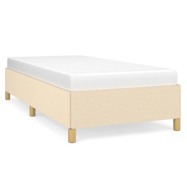 vidaXL Πλαίσιο κρεβατιού χωρίς στρώμα Κρέμα 80x200 cm Ύφασμα