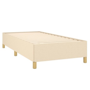 vidaXL Πλαίσιο κρεβατιού χωρίς στρώμα Κρέμα 80x200 cm Ύφασμα