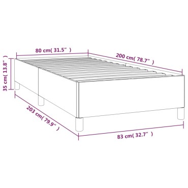 vidaXL Σκελετός Κρεβατιού Χωρίς Στρώμα Σκ. Γκρι 80x200 εκ. Βελούδινο