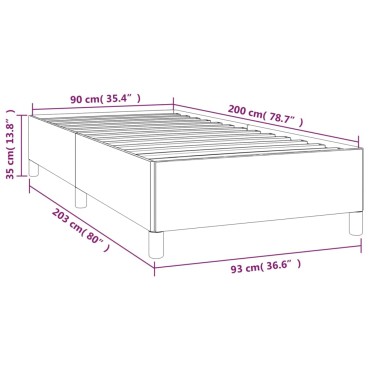 vidaXL Πλαίσιο Κρεβατιού Ροζ 90x200 εκ. Βελούδινο