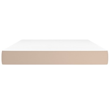 vidaXL Στρώμα με Pocket Springs Καπουτσίνο 140x200x20cm Συνθ. Δέρμα 1 τεμ. - Διπλό