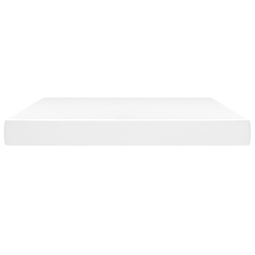 vidaXL Στρώμα με Pocket Springs Λευκό 160x200x20cm Συνθετικό Δέρμα 1 τεμ. - Διπλό