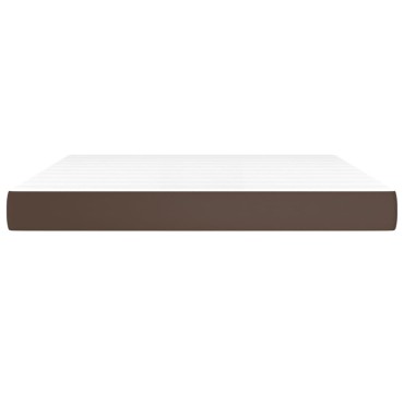 vidaXL Στρώμα με Pocket Springs Καφέ 160x200x20cm Συνθετικό Δέρμα 1 τεμ. - Διπλό