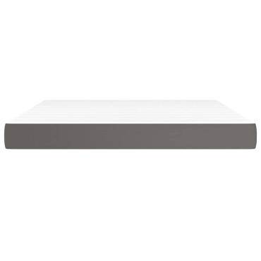 vidaXL Στρώμα με Pocket Springs Γκρι 180x200x20cm Συνθετικό Δέρμα 1 τεμ. - Διπλό