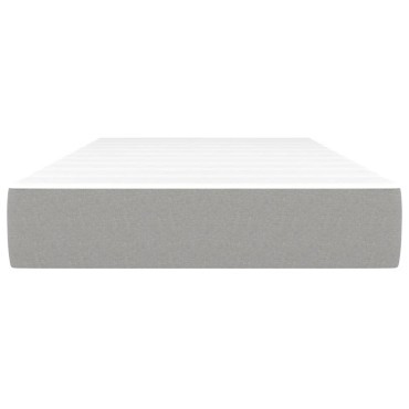 vidaXL Στρώμα με Pocket Springs Ανοιχτό Γκρι 90x190x20cm Υφασμάτινο 1 τεμ. - Μονό