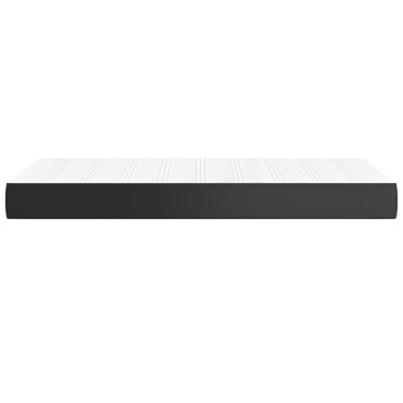 vidaXL Στρώμα με Pocket Springs Μεσαίας Σκληρότητας Μαύρο 90x190x20cm Συνθετικό Δέρμα 1 τεμ. - Μονό