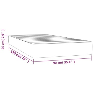 vidaXL Στρώμα με Pocket Springs Μεσαίας Σκληρότητας Μαύρο 90x190x20cm Συνθετικό Δέρμα 1 τεμ. - Μονό