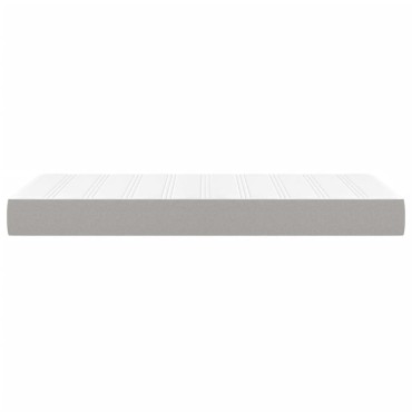 vidaXL Στρώμα με Pocket Springs Ανοιχτό Γκρι 90x200x20cm Υφασμάτινο 1 τεμ. - Μονό